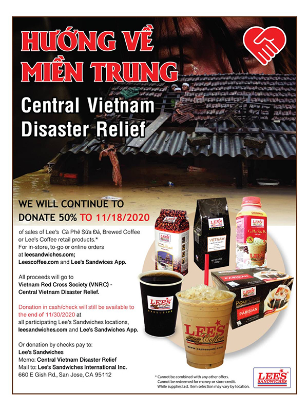 Central Vietnam Disaster Relief – We will continue to donate 50% until 11/18/2020