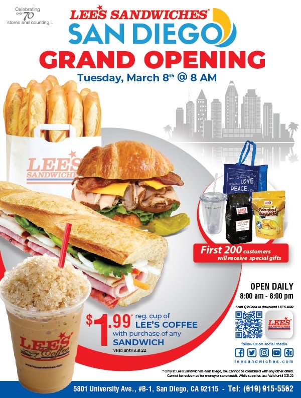 San Diego Grand Opening on 03.08.2022 – 200 special gifts & promotion!