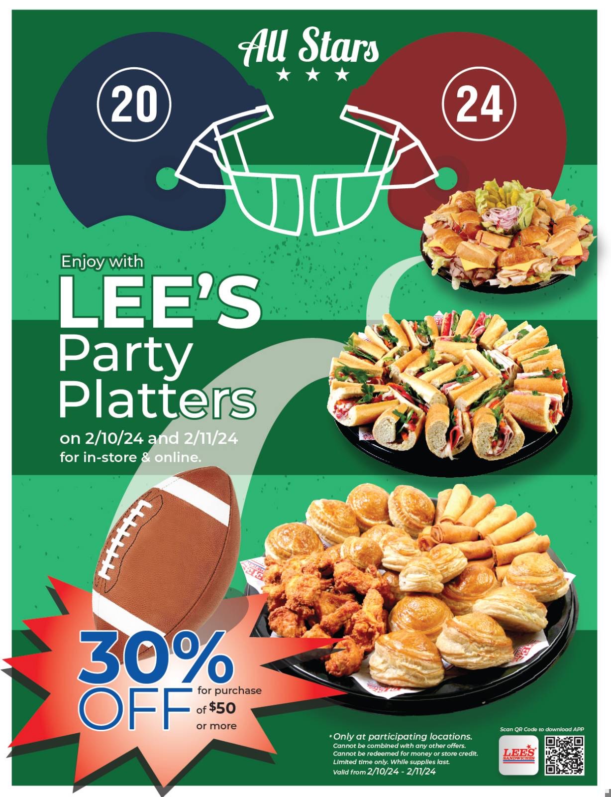 Enjoy SuperBowl with our 30% OFF Party Platters from 2/10-2/11/2024