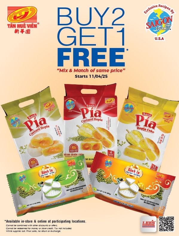 Enjoy your tea time with our Buy 2 Get 1 Free Pia or Snow Cake from 11/04/25 at participating locations