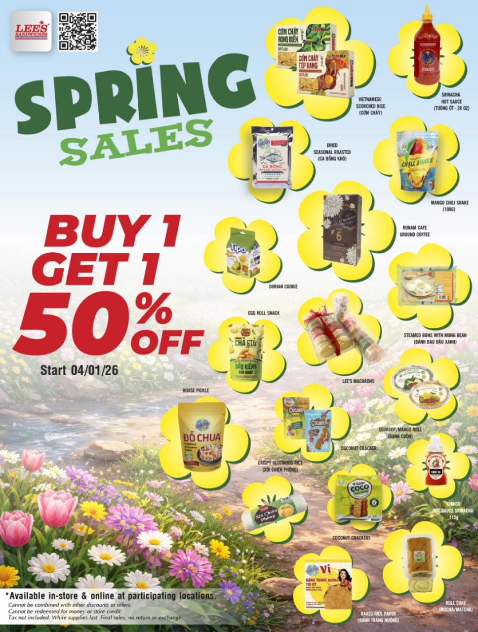 Enjoy Spring with our special deals. Only at participating locations from 04/01/26